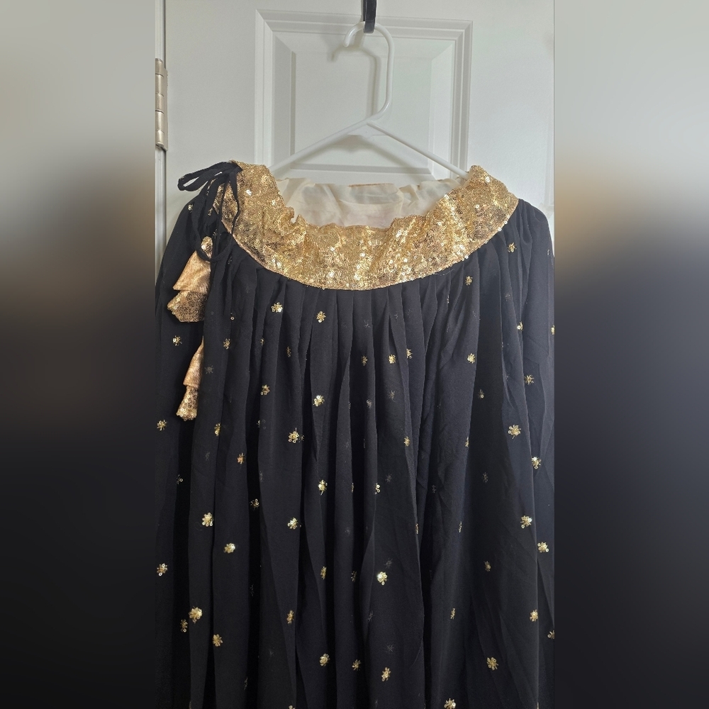 Black Golden Sharmily Lehenga Choli Set with Sequin Blouse - Picture 7 of 14